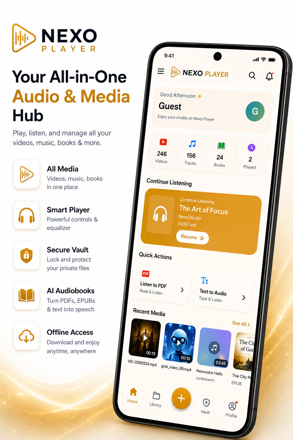 Nexo Player Home Screen