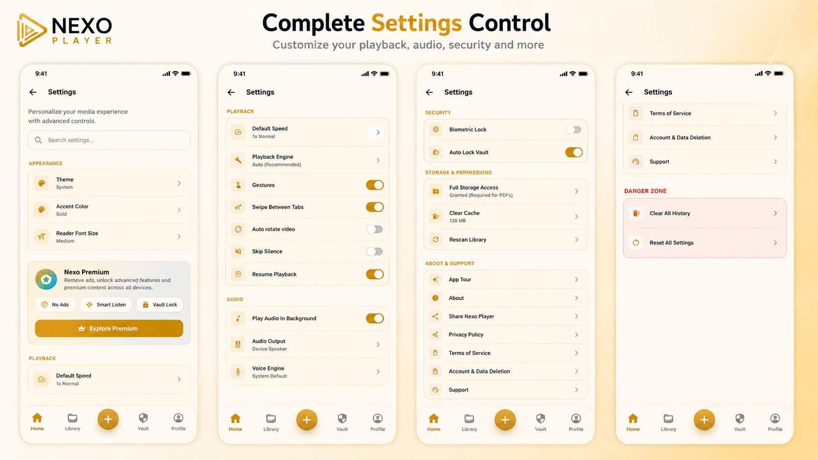 Complete Settings & Controls